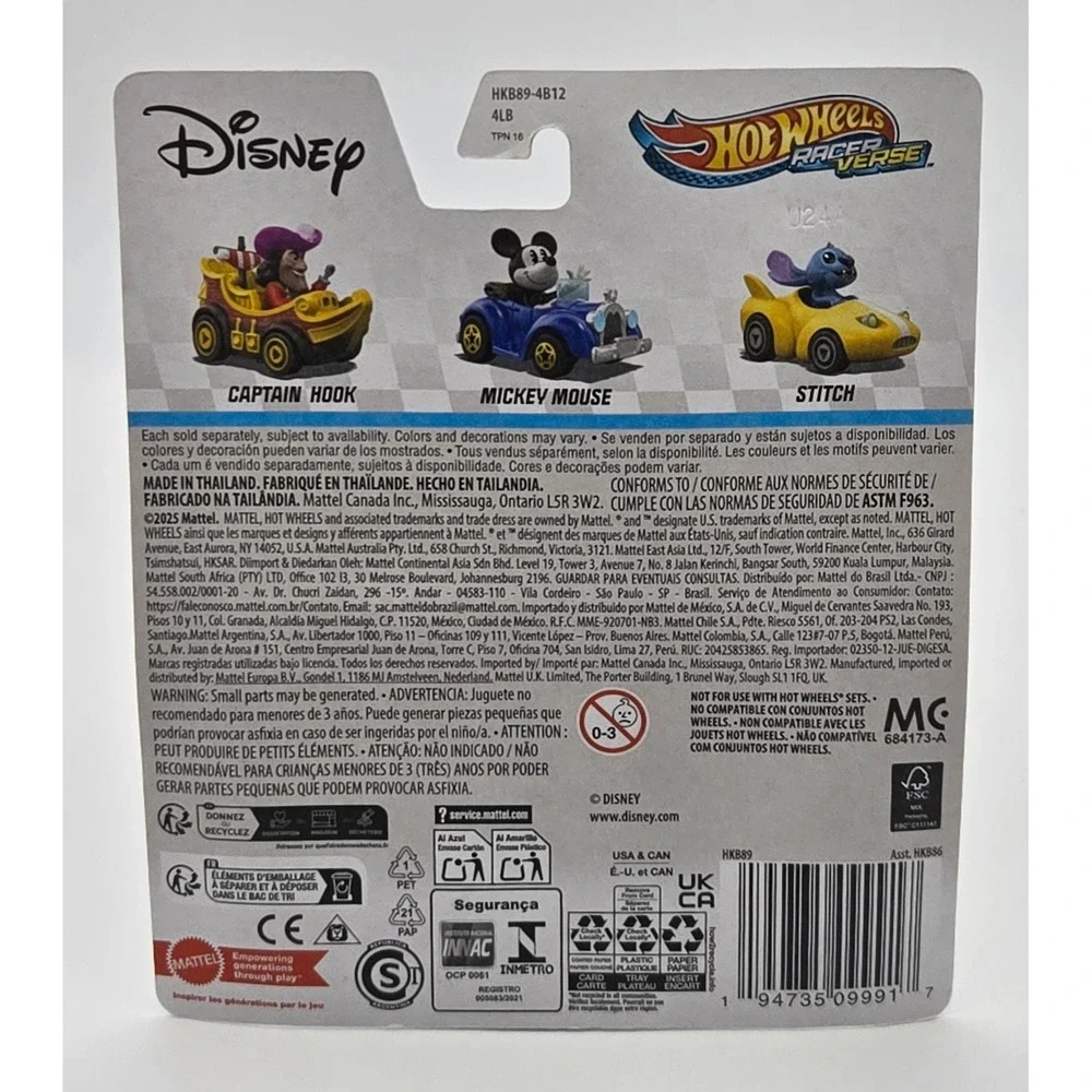 Hot Wheels‎ Racer Verse Disney Peter Pan Captain Hook Diecast Car New
